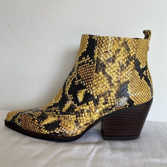Sam Edelman Winona Snakeskin Leather Ankle Boots 5.5 - Picture 2 of 8